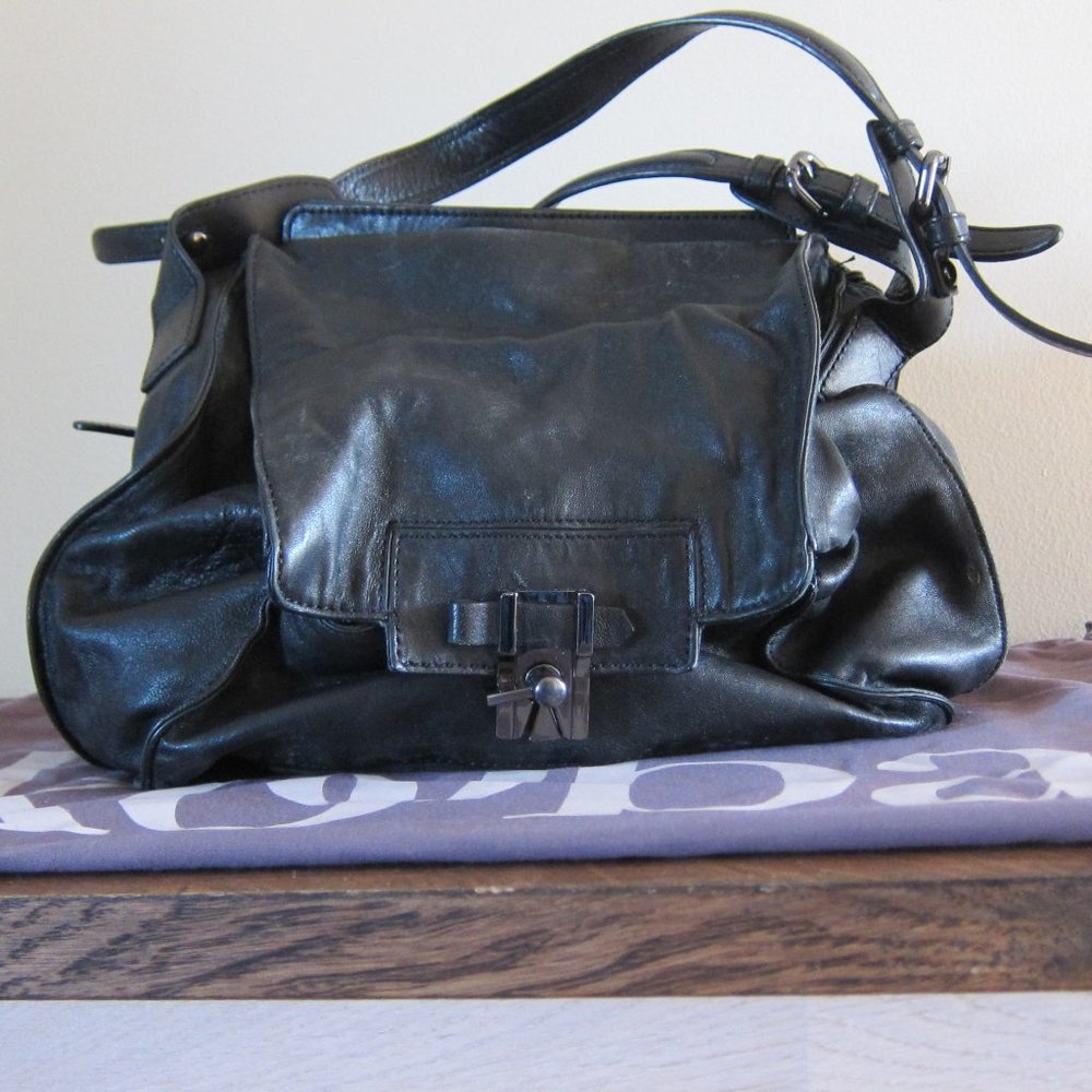Kooba Leather Hobo Bag- Black
